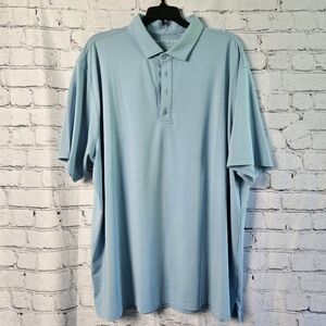 Matte Grey Men's Golf Polo, Dusty Blue, Size 2XL XXL